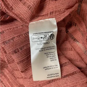 By Anthropologie Long-Sleeve Sheer‎ Striped Crop Blouse Rose Pink Off Shoulder thumbnail 9