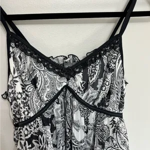 Apt 9 Intimates Y2K Whimsigoth Paisley Babydoll Split Front Cami Tank - Size L thumbnail 4