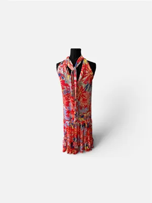 Vince Camuto Coral Floral Halter Maxi Dress thumbnail 3
