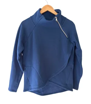 Athleta Cozy Karma Asym Pullover • Navy • M/P thumbnail 1