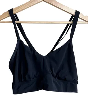all in motion black sports bra strappy design casual workout‎ women's size M thumbnail 1