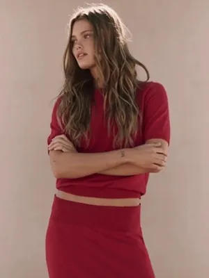 Free People Free-est Isabella Linen Blend Sweater in Deep Cherry Size Large Boho thumbnail 2