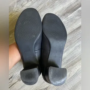 Tory Burch Black Leather Flats with Gold Logo thumbnail 5
