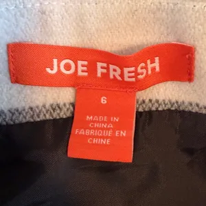Joe Fresh Plaid Wool Blend Wrap‎ Mini Skirt Black White Party Women's Size 6 thumbnail 6