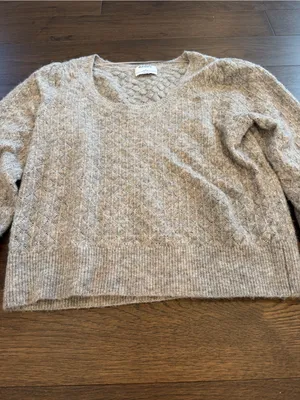 Old Navy Women's Pointelle Sweater Sedimentary Color Medium - C27-110 thumbnail 5