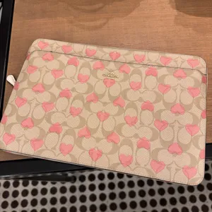coach Laptop Sleeve In Signature With Heart Print cp374 thumbnail 1
