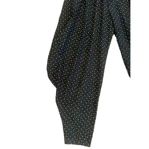 Vtg Diamonds Run Jumpsuit Black Polka Dot Strapless‎ Sweetheart Harem Retro XS thumbnail 4