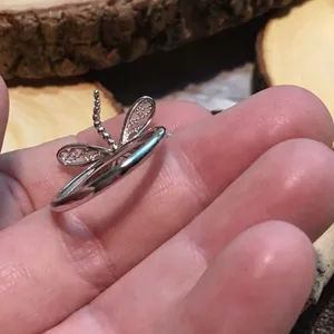 Dragonfly sterling silver ring thumbnail 6