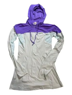 Lululemon Women's Half-Zip Athletic Pullover Hoodie in Purple and Blue thumbnail 1