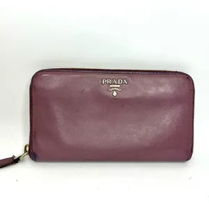 Prada Purple Saffiano Leather Zippy Wallet thumbnail 2