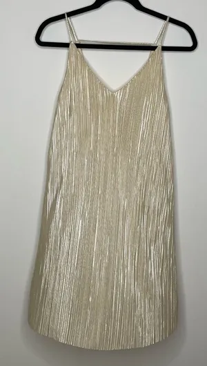 One Clothing- Gold Ribbed Mini Dress thumbnail 1