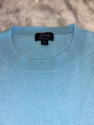 J. Crew Sky Blue Cashmere Crewneck Sweater thumbnail 2