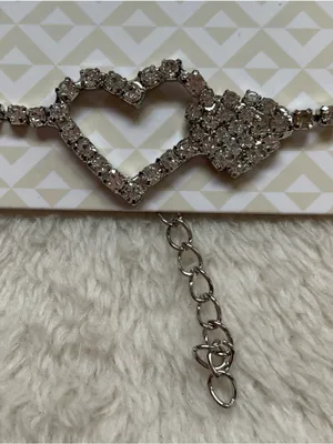 D'Bello Silver Heart Crystal Bracelet thumbnail 3