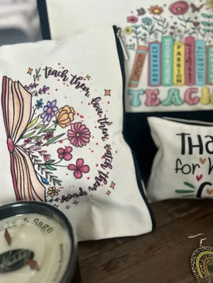Teacher Appreciation Gifts Bundle W/Canvas Tote, Accessories, Earrings, Candle thumbnail 2