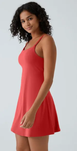 Halara Plush Double Straps 2-Piece Pocket Slip Dance Active Dress thumbnail 1