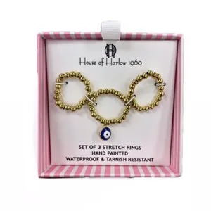 NWT ⚜️🧿⚜️ House of Harlow 1960 set of 3 Stretch‎ Rings thumbnail 3
