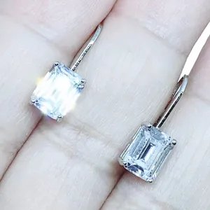 925 Clear CZ Lever Back Sterling Silver Earrings thumbnail 9