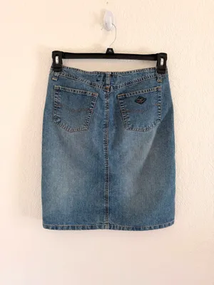 Y2K Knee Length Denim Skirt Blue thumbnail 2