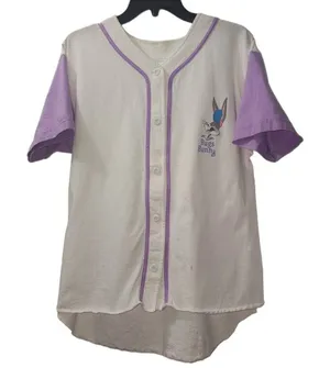Vintage Bugs‎ Bunny Baseball Jersey Looney Tunes 90s Cartoon Shirt thumbnail 1
