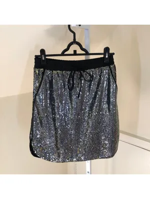 Anthropologie Harlyn NWT Sequin Stretch Waist Mini Skirt Drawstring Size XS thumbnail 2