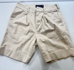 Abercrombie Fitch Stretch Chino Shorts Khaki Size‎ 26 Pleated Front Casual RETRO thumbnail 1