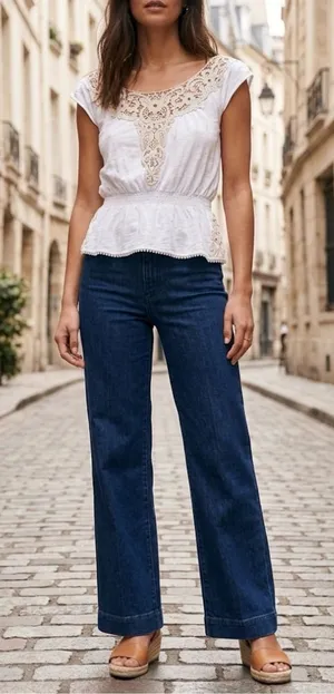 Anthropologie Crochet White Deletta Blouse thumbnail 1