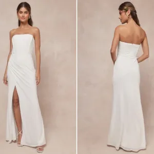 LULU's Wedding Bridal Elegant Sexy Corset Bustier Sophisticated Maxi Gown thumbnail 3