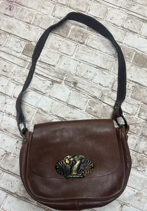 Ladies Vintage Handcrafted Leather‎ Shoulder Bag With Animal Clasp Deer? thumbnail 1