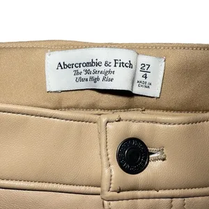 Abercrombie and Fitch Vegan Leather 90s Straight Ultra High Rise thumbnail 6