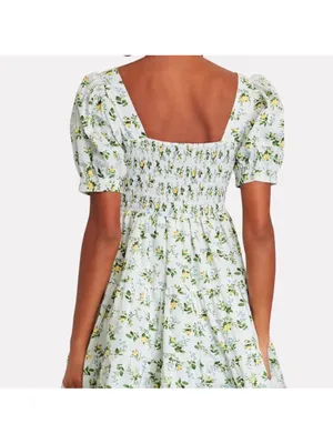 Faithfull the Brand Women's Eldora Printed Mini Dress White Yellow Size small thumbnail 5