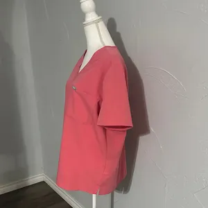 Figs Coral V-Neck Short Sleeve Top thumbnail 3