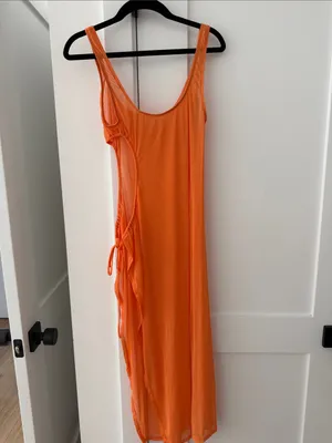 Sheer orange swim cover up - Women thumbnail 3