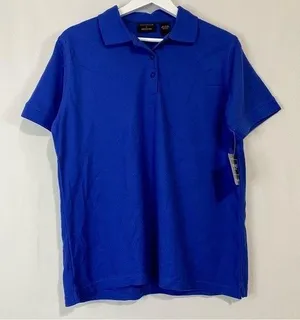 Polo Ultra Club Women’s Button Short Sleeve University Blue Size Large NWT thumbnail 1