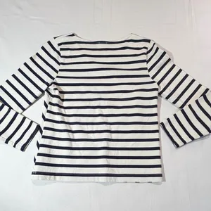 J. Crew Black and White Striped Long Sleeve Top thumbnail 2