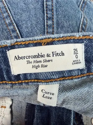 Abercrombie and Fitch The Mom Short High Rise Curve Love Denim Shorts Size 0 thumbnail 6