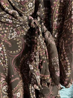 Abercrombie and Fitch Brown Floral Paisley Side Tie Mini Dress NWT Size XS thumbnail 6