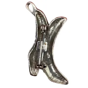 Vintage Silver Tone Western Horse Head Lapel Pin and Cowboy Boot‎ Brooch Set thumbnail 5