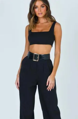 NWT Princess Polly Huxley Black Crop Top thumbnail 1