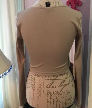 Forever21 Nude Long Sleeve Crop Top thumbnail 3