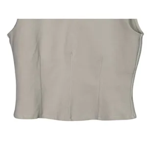 Zara Sleeveless Detailed Lining Fitted Classy Blouse Top Back Zip Up L Beige thumbnail 3