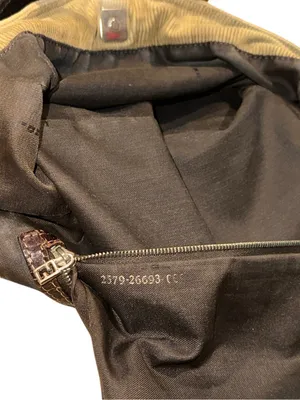 FEND Corduroy Mini Bag with Dark Brown Leather Wrapped Handles & Silver Hardware thumbnail 13