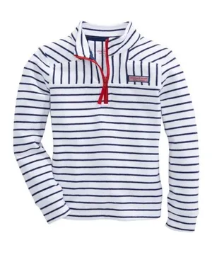 Vineyard Vines Girls Shep Shirt Sweatshirt Half Zip Striped thumbnail 1