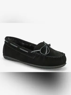 Softmoc Classic Black Faux-Fur Lined Moccasin Flats Size 9 thumbnail 5