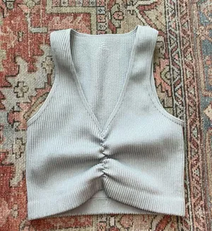 Aerie Ribbed Ruched Bra Tank Top thumbnail 1