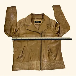 GUESS LOS ANGELES Womens Distressed Genuine, Leather Motorcycle Moto Jacket Coat thumbnail 10