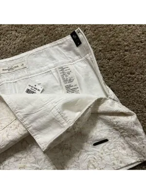 NWT Abercrombie White and Gold Jacquard Mini Skirt thumbnail 7