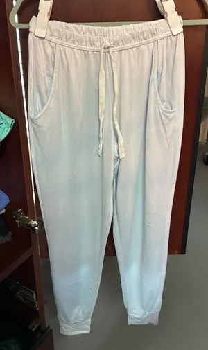 Women’s Born Brand Light Blue Drawstring Jogger Lounge Pants Size Medium thumbnail 1