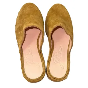 J Crew Dakota Clogs 6.5 Burnished Pecan Suede‎ Wooden Heel Slip On Mules thumbnail 6