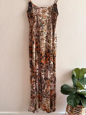 Free People Intimately Forever Yours Dress Floral Paisley Smocked Maxi Dress XS thumbnail 5
