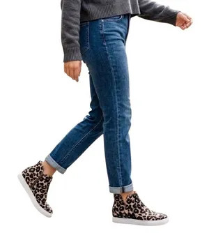 Steve Madden Claud Leopard Print High‎ Top Sneakers Tan Black 6M thumbnail 1